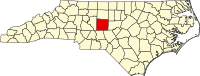 Map of Severna Karolina highlighting Randolph County