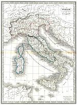 Harta e vjetër e Gadishullit Italian