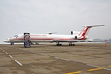 La kraŝinta aviadilo Tu-154M n-ro 101, fotita dum vizito de la prezidento en Kroatio en 2010