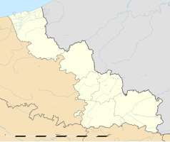 Mapa konturowa Nord, na dole po prawej znajduje się punkt z opisem „Boulogne-sur-Helpe”