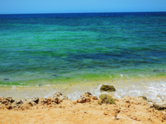 Beach south of Djibouti City, dey overlook de Gulf of Aden