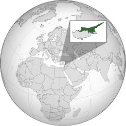 Ligging van die Turkse Republiek van Noord-Siprus