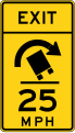 W13-12 Combination Horizontal Alignment-Advisory Exit Speed-Truck Rollover