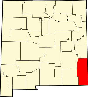 Map of New Mexico highlighting Lea County