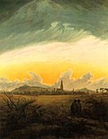 Neubrandenburg im Morgennebel, per Caspar David Friedrich