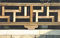 Balustrades, in manji-kuzushi (卍崩し, simplified swastika) style