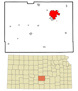 Location within Reno County and Kansas