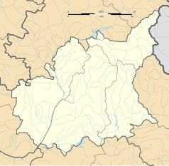 Mapa konturowa Alp Górnej Prowansji, blisko centrum po lewej na dole znajduje się punkt z opisem „Peyruis”