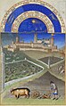 Mars, les labours, Les Très Riches Heures du duc de Berry, XVe siècle.