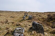 A double line of stones leading into the distance