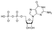 Estructura quimica de la guanosina difosfat