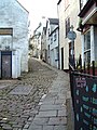 Hocker Hill Street, an old cobbled street in the town centre