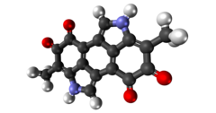 3,8-Dimethyl-2,7-dihydrobenzo[1,2,3-cd:4,5,6-c′d′]diindole-4,5,9,10-tetrone ball and stick model