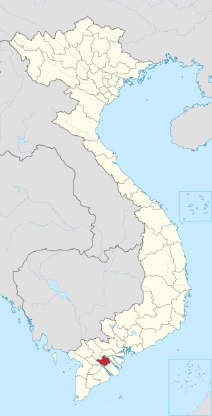 Karte von Vietnam mit der Provinz Vĩnh Long hervorgehoben