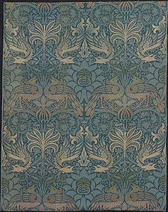 Peacock and Dragon design, woven wool (1878) (Art Institute of Chicago)