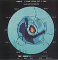 Image 48A team of British researchers found a hole in the ozone layer forming over Antarctica, the discovery of which would later influence the Montreal Protocol in 1987. (from Environmental science)