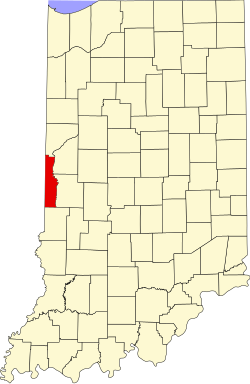 Karte von Vermillion County innerhalb von Indiana