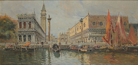 Büyük Kanal ve Piazza San Marco, Antonio Reyna Manescau, (yak. 1890)