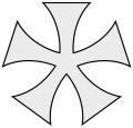 Ötágú (talpas) kereszt (fr: croix à 5 bras, en: cross formy of 5 arms, de: fünfarmiges Tatzenkreuz, es: cruz de cinco brazos, it: croce a cinque bracci, nl: vijfarmig kruis)