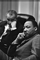 Lyndon B. Johnson en Martin Luther King in 1966