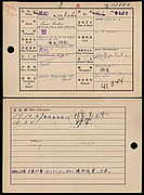 Pah Wongso's Japanese occupation registration card