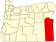 State map highlighting Malheur County