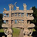 Rear side of North Torana of Stupa-1 at Sanchi Hill, 3rd century BCE to 1st century BCE, India.