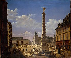 La place du Châtelet en 1810 (peinture d'Étienne Bouhot, musée Carnavalet).