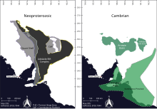 This image shows the known extent of sub-basins of the Adelaide Superbasin for both the Neoproterozoic and Cambrian components