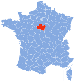 Location o Loiret in Fraunce
