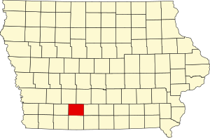 Map of Iowa highlighting Union County