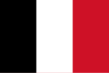 Drapeau tricolore noir, blanc, rouge