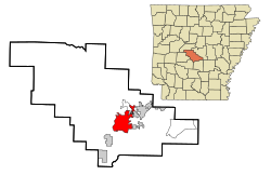 Location in Saline County and the state of Arkansas