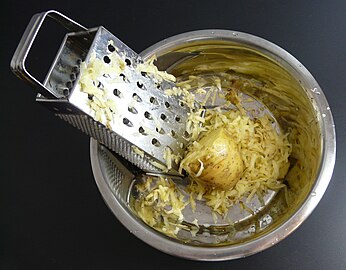 Grating potatoes