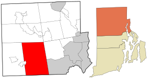 Location in Providence County and the state of Rhode Island.