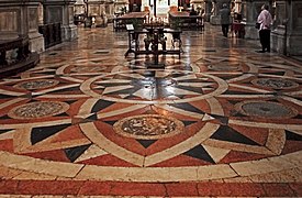 Polychrome marble mosaic