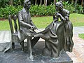 Skulptur Karol Badynas von Frédéric Chopin und George Sand, Botanischer Garten von Singapur, 2008.