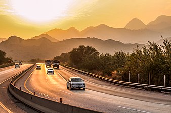 The motorway M-2 passes through the Salt Range mountains.