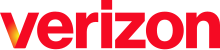 The text "verizon" in red with yellow marking on the letter "v"