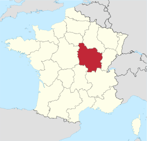 Lage der früheren Region Burgund in Frankreich