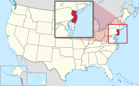 New Jersey na mapě USA