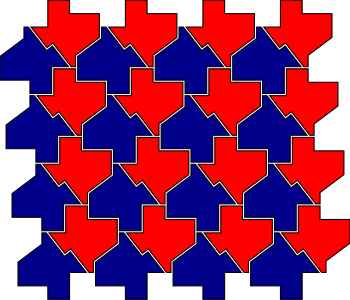 Tessellation using Texas-shaped tiles
