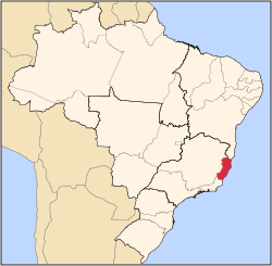 Location o State of Espírito Santo in Brazil