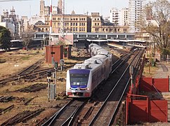 A Trenes de Buenos Aires train leaving the station in 2012, prior to the company's nationalisation