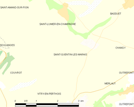 Mapa obce Saint-Quentin-les-Marais