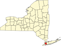 Locatie van Queens County in New York