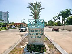 Entrance to North Bay Village on eastbound Kennedy Causeway