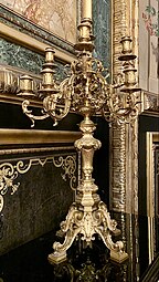 Candelabrum with eleven lights; by Ferdinand Barbedienne; 1861; gilt bronze; height: 83.7 cm, length: 49.4 cm; Napoleon III Apartments[172]