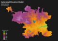 Image 16The elevation model of Hyderabad and Secunderabad areas, created using ASTER GDEM v2 Data. (from Geography of Hyderabad)