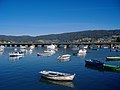 Desembocadura do río Eume. A ponte que se observa na imaxe comunica o concello de Cabanas co de Pontedeume